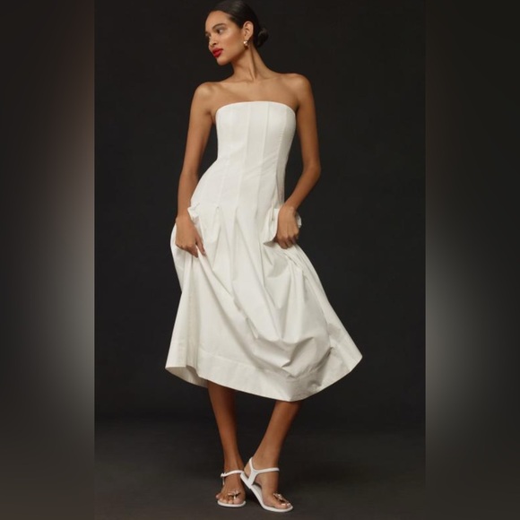 Anthropologie Mare Mare Strapless Seamed A-Line Midi Dress - Picture 2 of 16